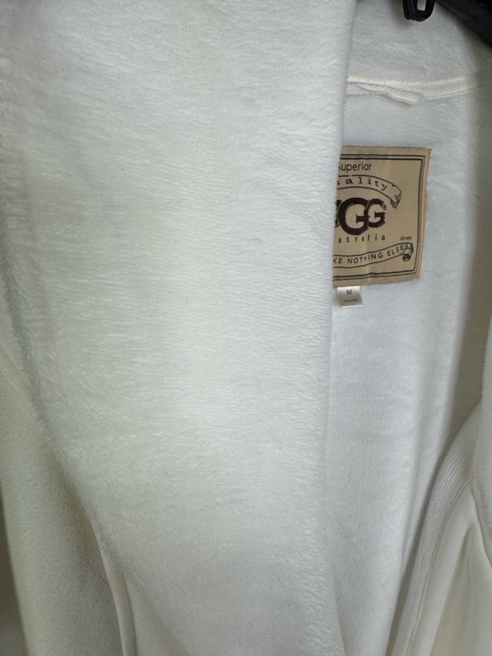 UGG Cream Plush Shawl-Collar Wrap Robe with Belt - Picture 7 of 9